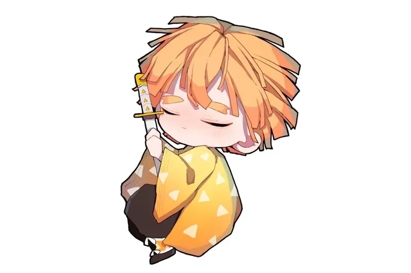 Hình ảnh Zenitsu chibi Zenitsu trong phong cách ngộ nghĩnh