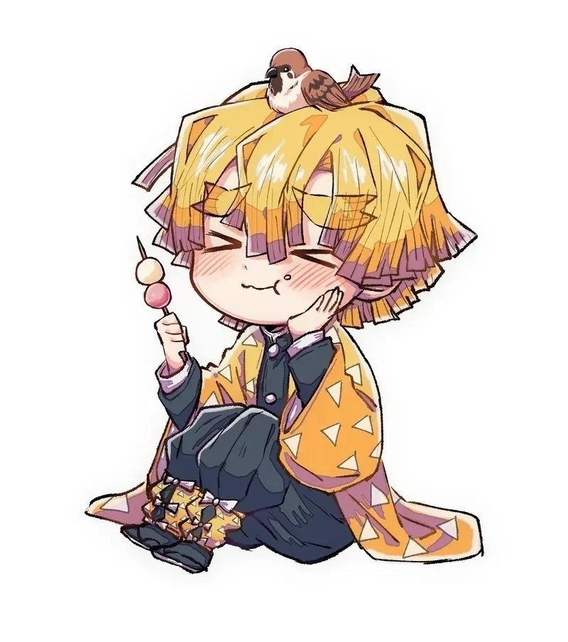 Zenitsu chibi ngầu phiên bản chibi với thần thái mạnh