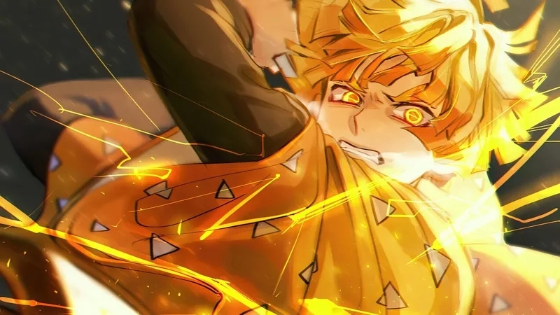 Hình nền Zenitsu anime ngầu phong cách chiến đấu đỉnh