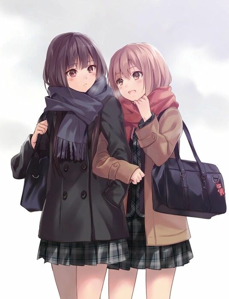 Cùng ngắm hình ảnh đôi bạn thân nữ cute anime