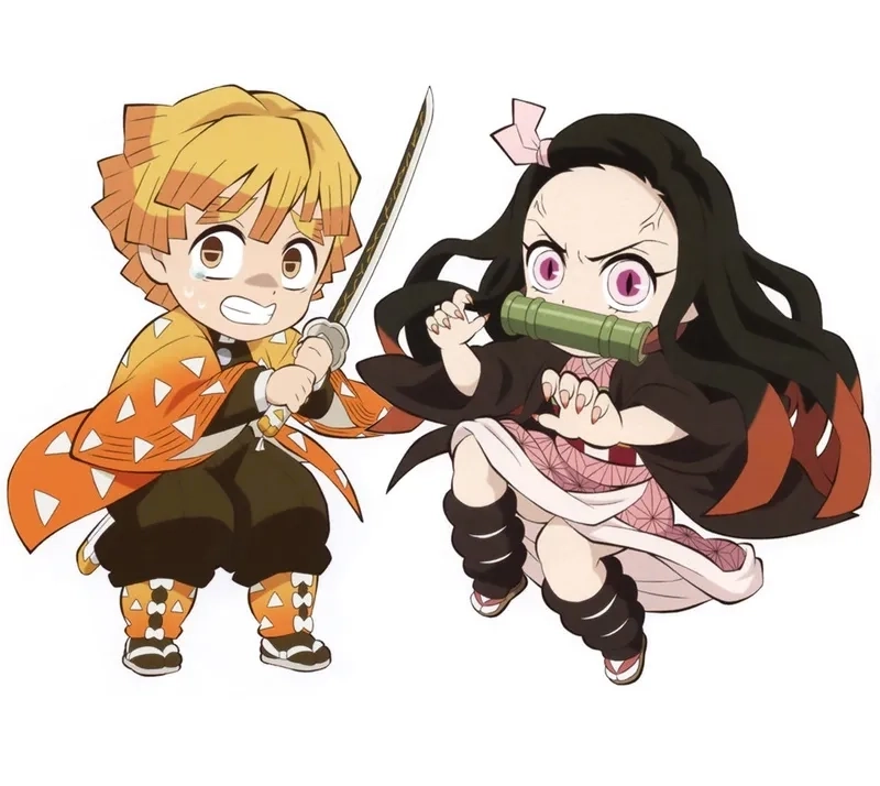 Demon Slayer anime chibi giữ tinh thần nguyên tác anime.