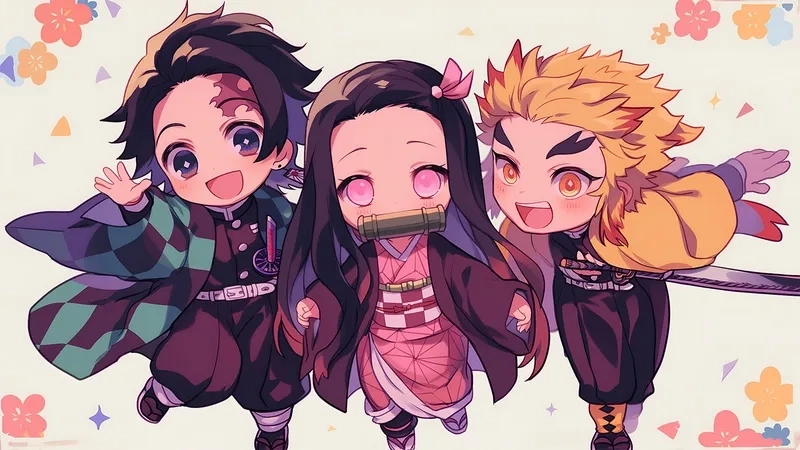 Demon Slayer chibi fanart thể hiện sự sáng tạo của người hâm mộ.