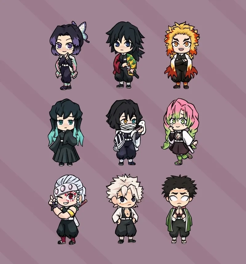 Demon Slayer stickers dùng để trang trí sổ tay, laptop.