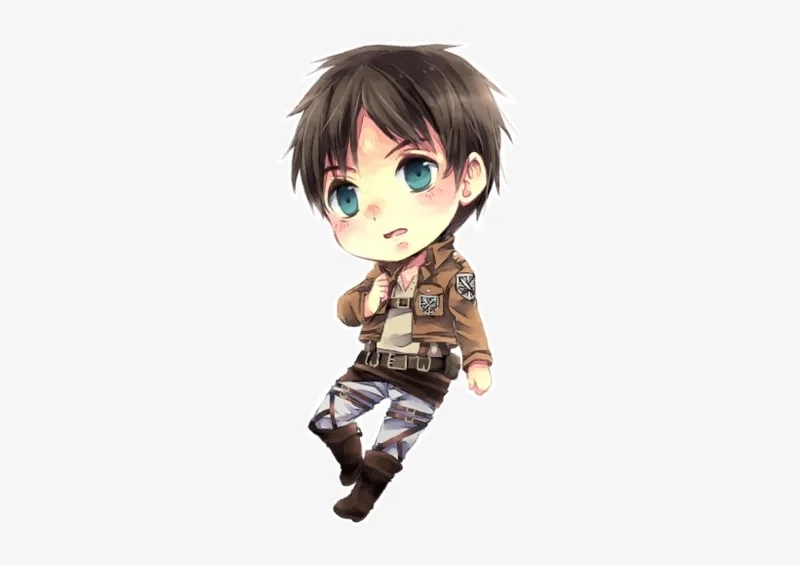 Eren chibi được vẽ theo phong cách nhỏ nhắn và dễ thương.