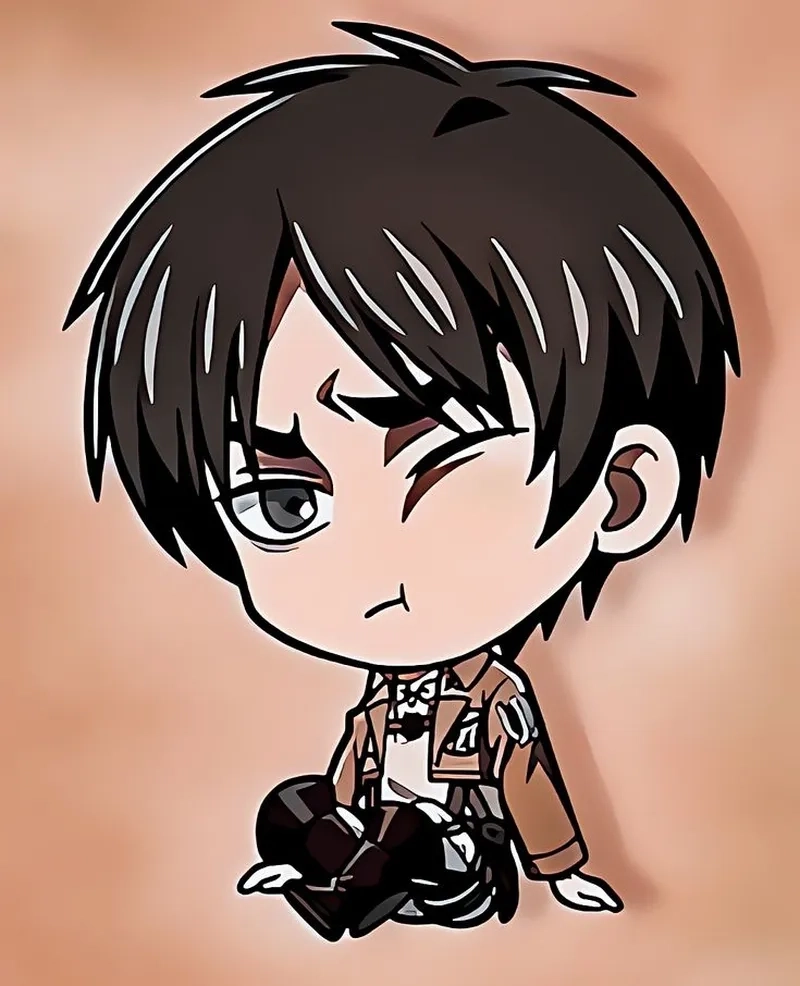 Eren chibi wallpaper phù hợp làm hình nền anime.