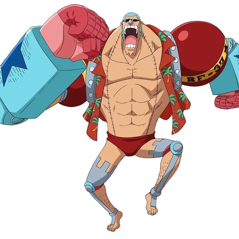 Franky fanart thường nhấn mạnh phong cách mạnh mẽ.