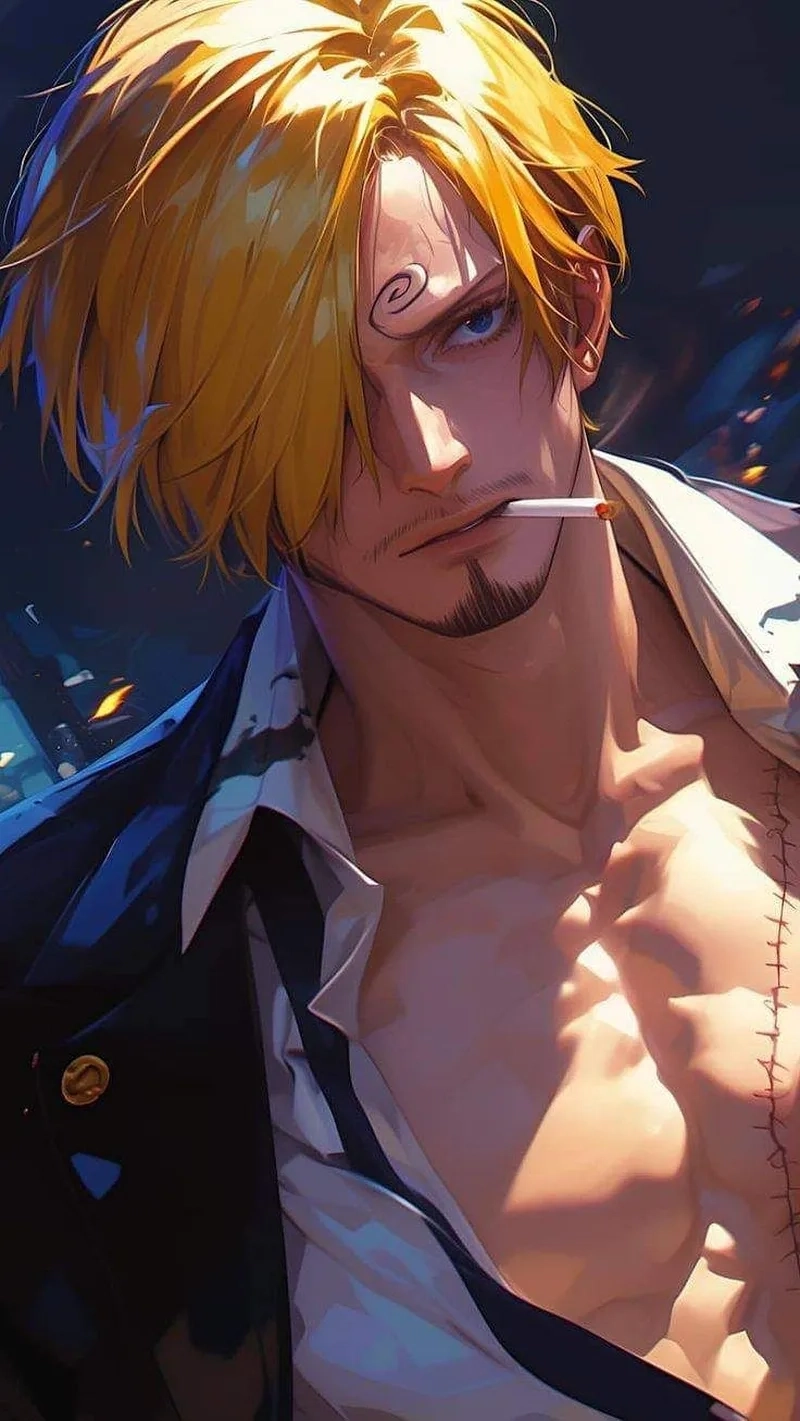 One Piece Sanji nổi bật với phong cách quý ông và tài nấu ăn đỉnh cao.